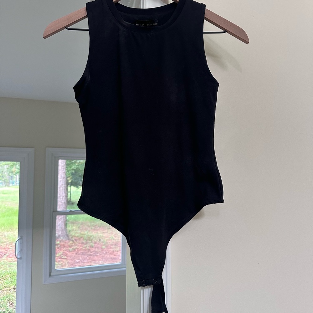 Black Sleeveless Bodysuit